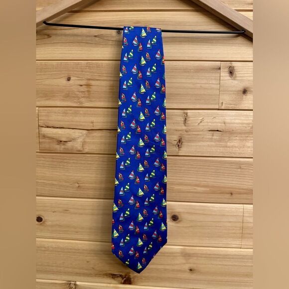 Vintage GAP Silk Nautical Sailboat Tie - Picture 1 of 7